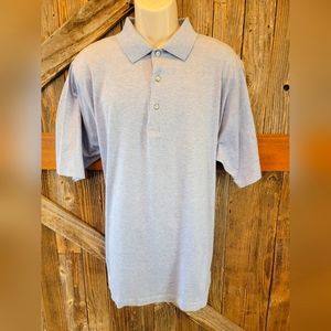 Martin Polo Shirt Mens Size XLarge XL Blue striped w/club logo Pima Cotton